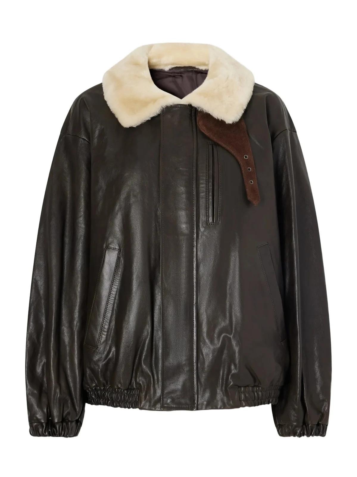 ssstein Shearling And Suede-trimmed Leather Jacket