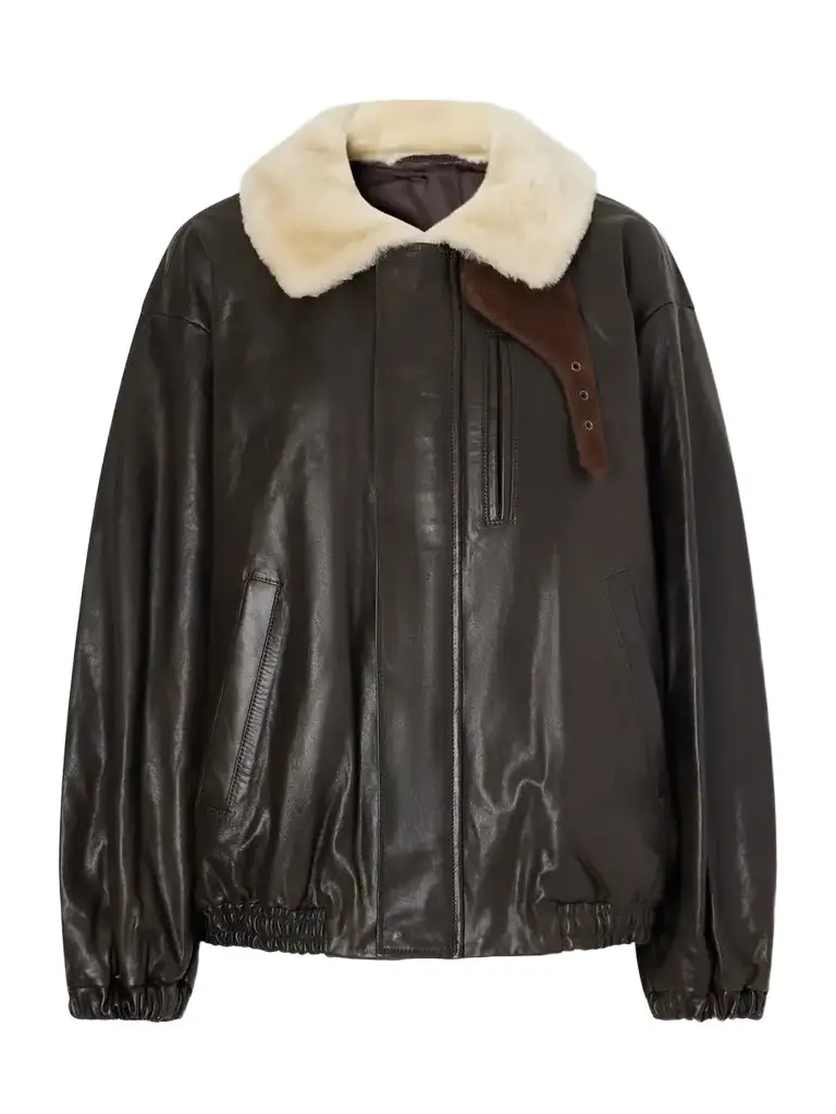 ssstein Shearling And Suede-trimmed Leather Jacket