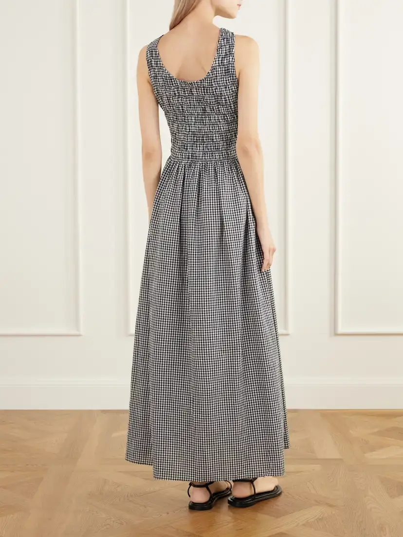 Faithfull Carina Shirred Gingham Stretch-cotton Poplin Maxi Dress | Thumbnail 3 Faithfull Carina Shirred Gingham Stretch-cotton Poplin Maxi Dress | Thumbnail 3