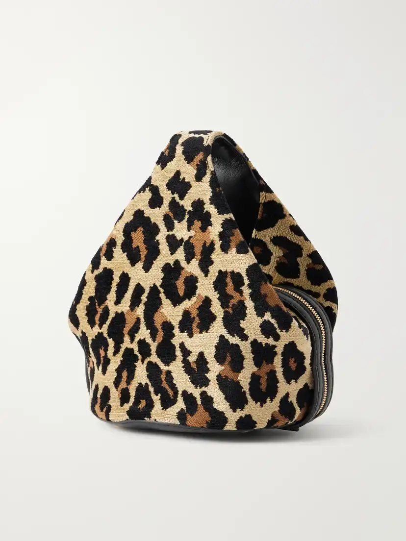 Stella McCartney Appaloosa Vegan Material-trimmed Leopard-jacquard Shoulder Bag | Thumbnail 4 Stella McCartney Appaloosa Vegan Material-trimmed Leopard-jacquard Shoulder Bag | Thumbnail 4
