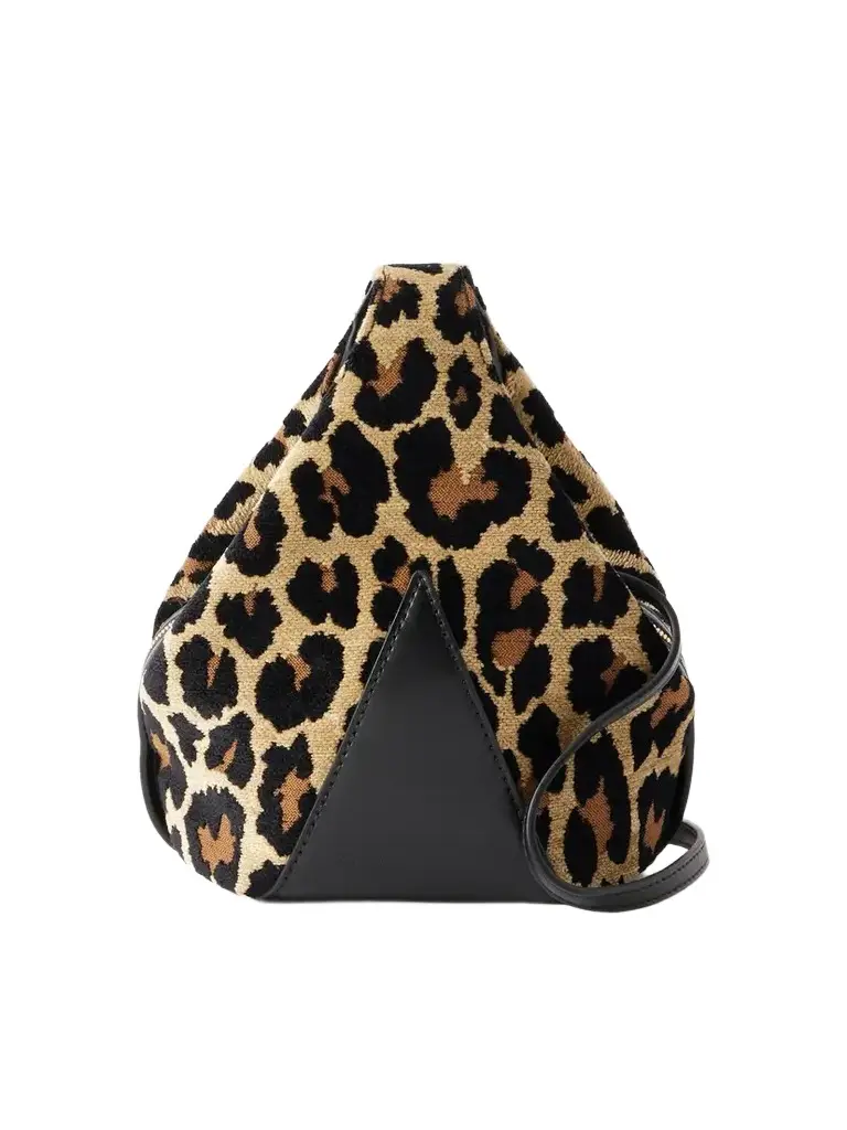 Stella McCartney Appaloosa Vegan Material-trimmed Leopard-jacquard Shoulder Bag