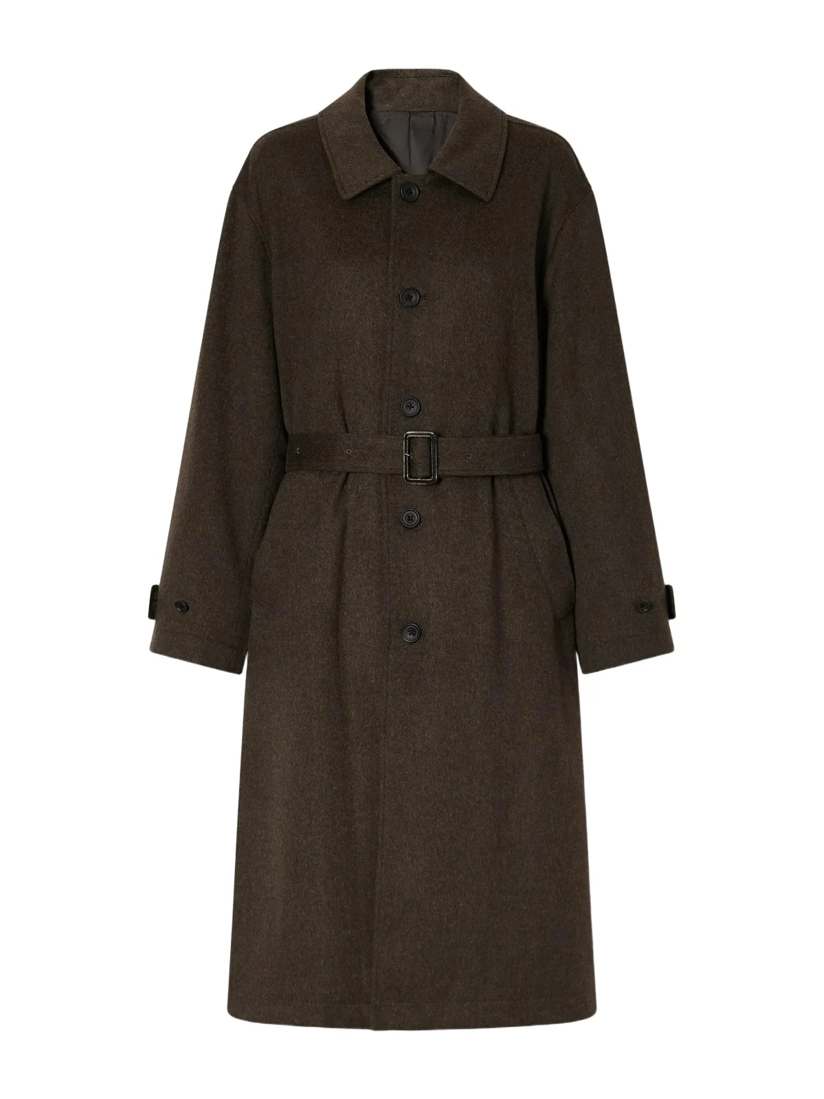 Belted Wool-doeskin Coat