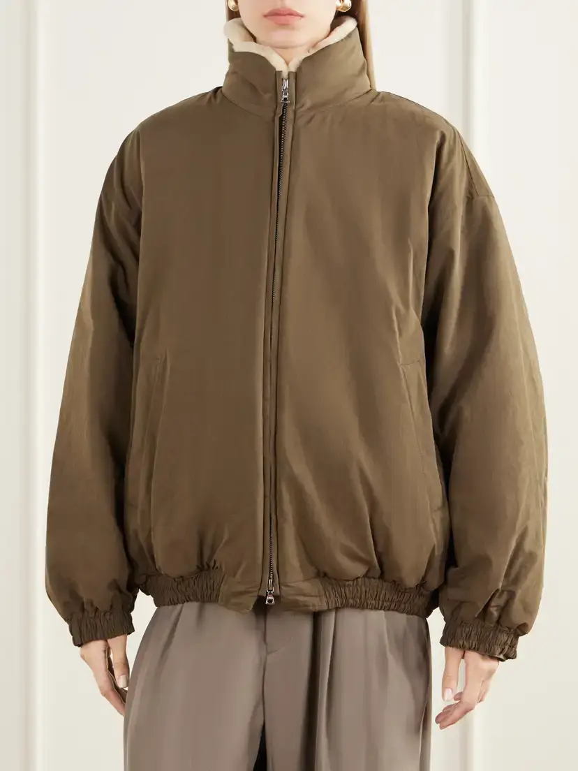 ssstein Reversible Padded Waxed-shell And Shearling Jacket - Green | Thumbnail 3 ssstein Reversible Padded Waxed-shell And Shearling Jacket - Green | Thumbnail 3