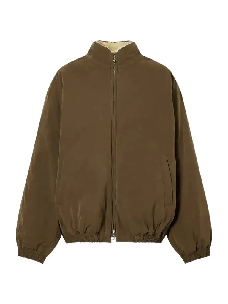 ssstein Reversible Padded Waxed-shell And Shearling Jacket - Green