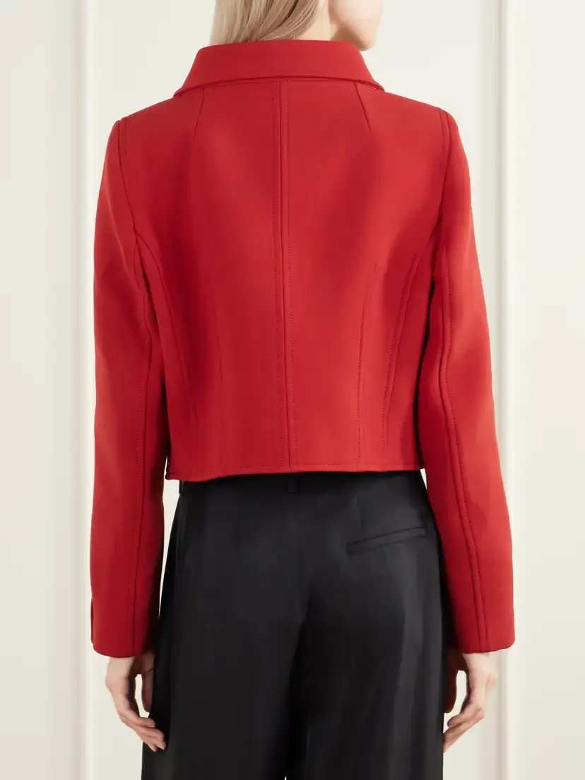 Emilia Wickstead Aelin Cropped Darted Birdseye Jacket | Thumbnail 3 Emilia Wickstead Aelin Cropped Darted Birdseye Jacket | Thumbnail 3