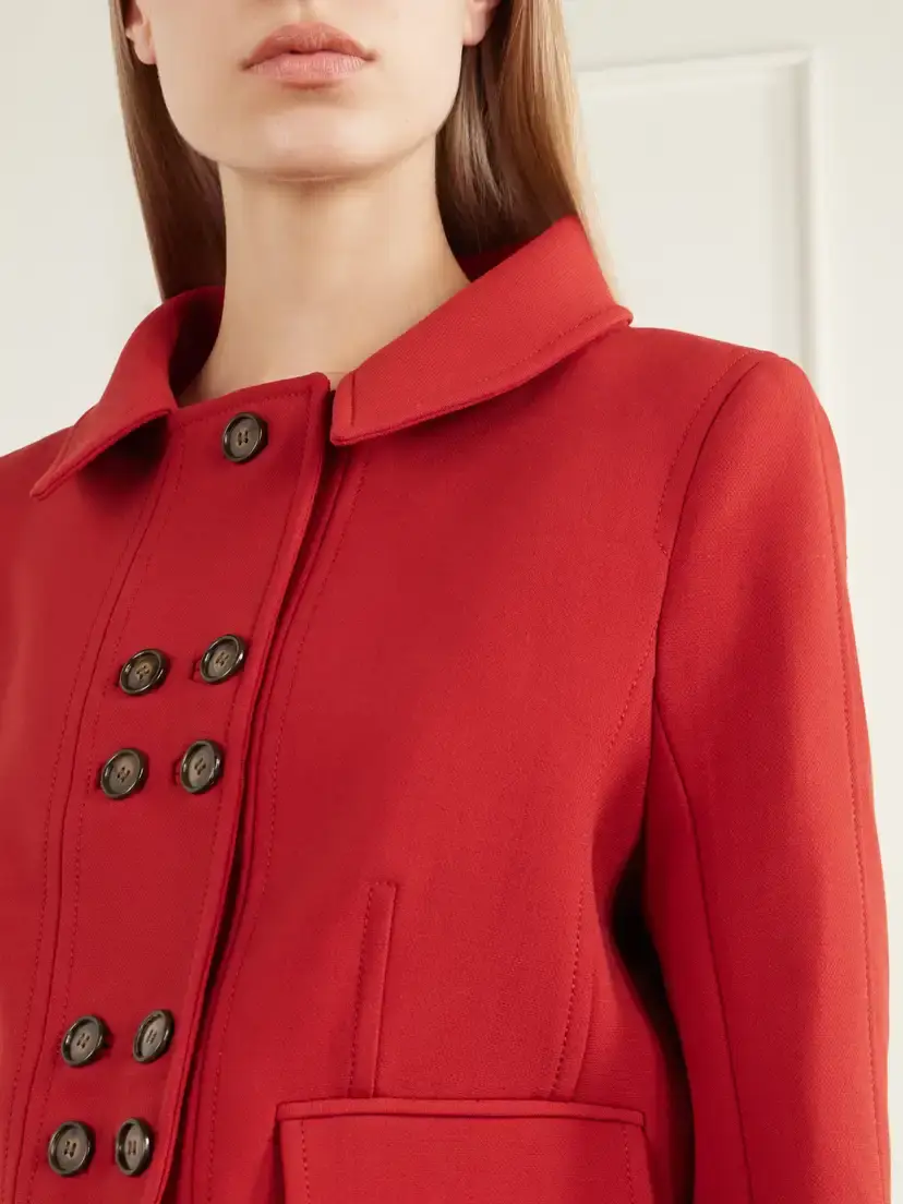 Emilia Wickstead Aelin Cropped Darted Birdseye Jacket | Thumbnail 4 Emilia Wickstead Aelin Cropped Darted Birdseye Jacket | Thumbnail 4