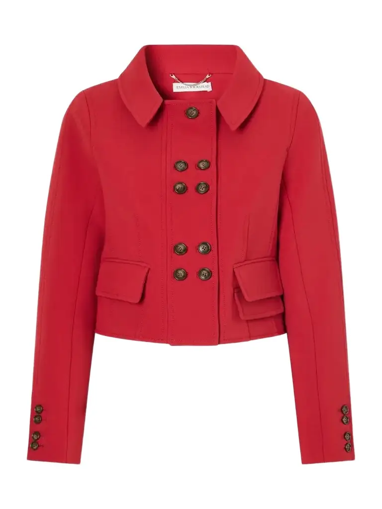 Emilia Wickstead Aelin Cropped Darted Birdseye Jacket