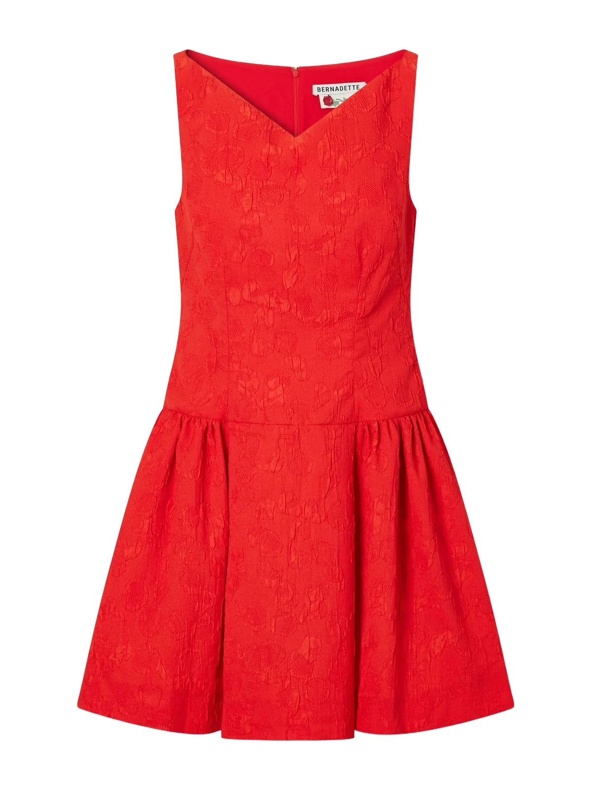 Yael Pleated Floral-jacquard Cloqué Mini Dress Yael Pleated Floral-jacquard Cloqué Mini Dress