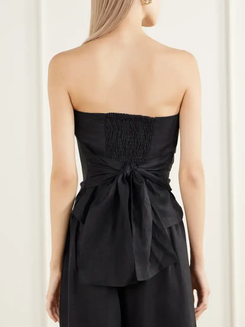 Faithfull Alzira Smocked Linen Woven Bustier | Thumbnail 4 Faithfull Alzira Smocked Linen Woven Bustier | Thumbnail 4