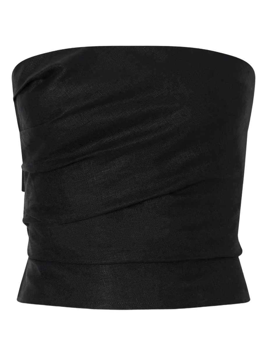 Faithfull Alzira Smocked Linen Woven Bustier