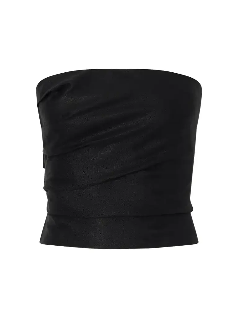 Faithfull Alzira Smocked Linen Woven Bustier