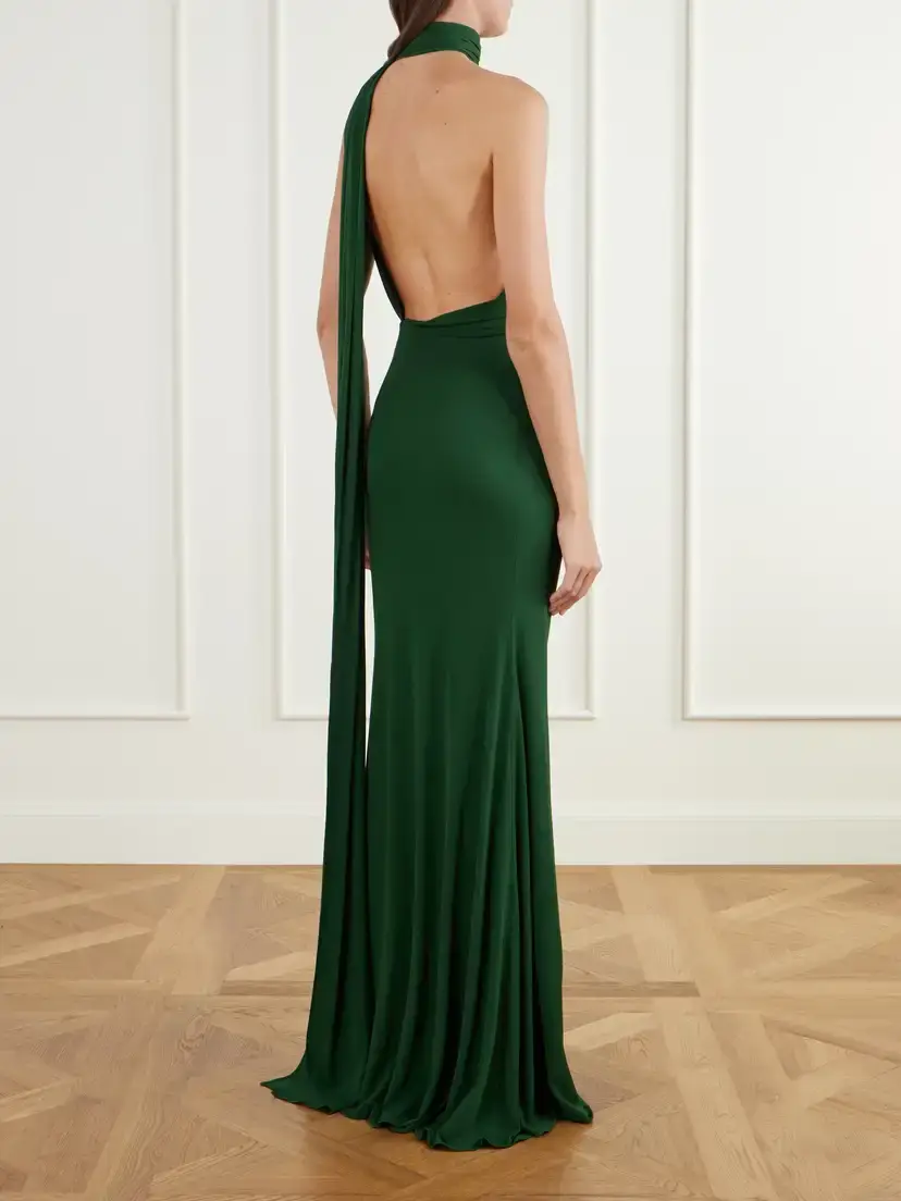 Alex Perry Scarf-detailed One-shoulder Ruched Jersey Gown | Thumbnail 3