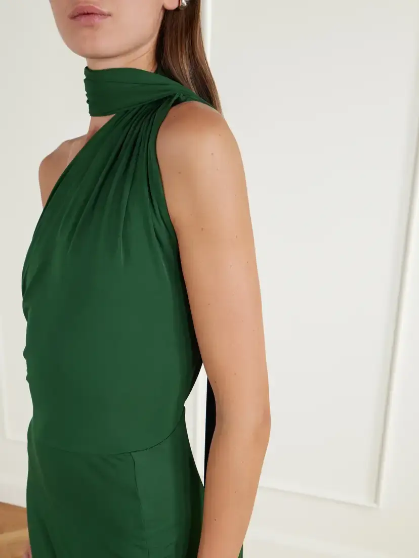 Alex Perry Scarf-detailed One-shoulder Ruched Jersey Gown | Thumbnail 4