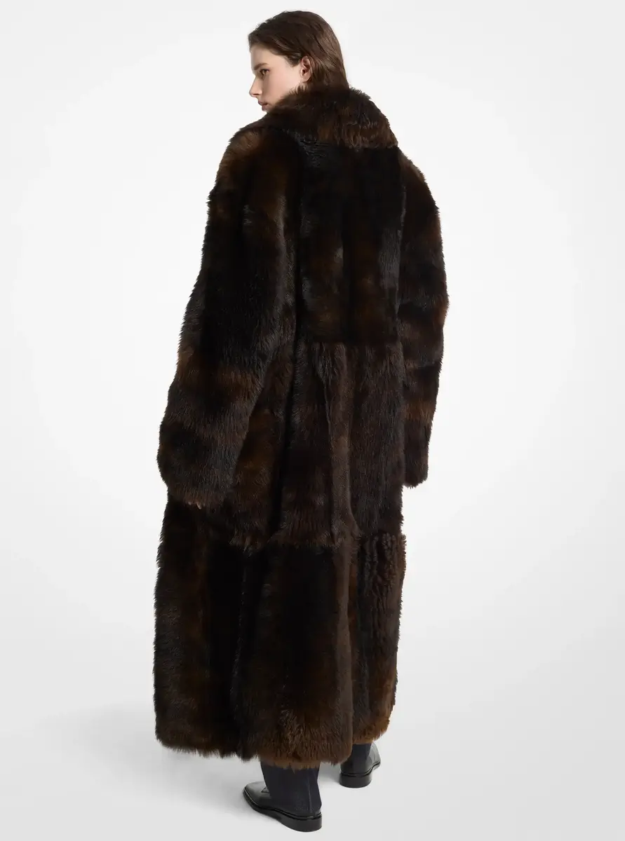 Michael Kors Collection Shearling Bathrobe Coat in Brown | Thumbnail 2 Michael Kors Collection Shearling Bathrobe Coat in Brown | Thumbnail 2