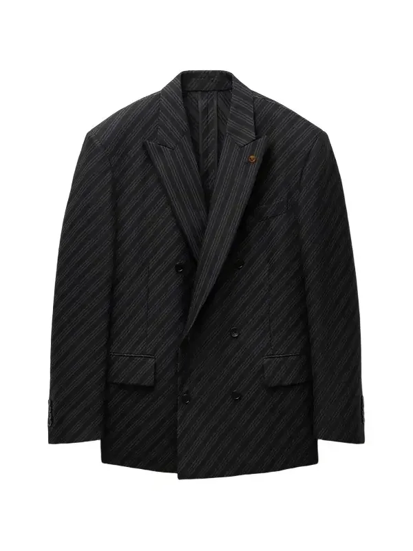 Versace Pinstripe Wool Formal Blazer