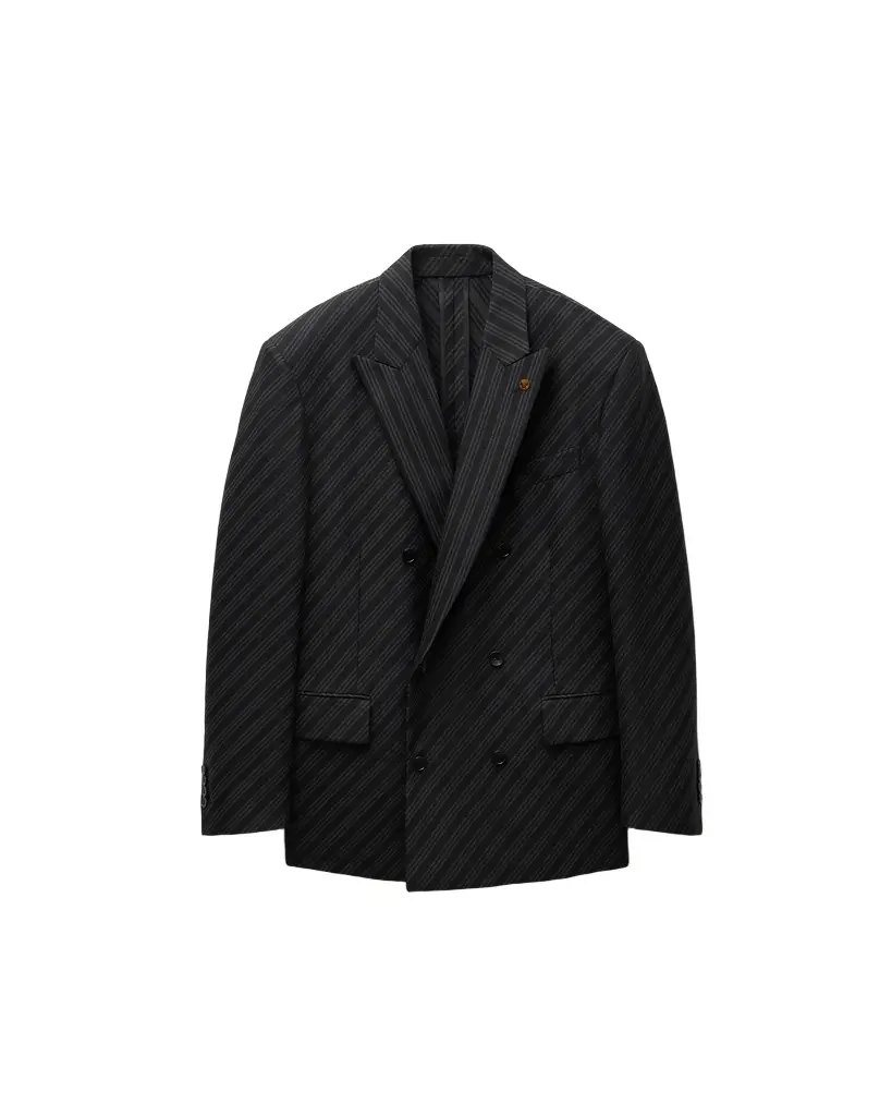 Versace Pinstripe Wool Formal Blazer
