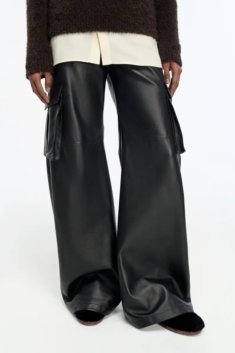 Gabriela Hearst Eos Barrel-leg Cargo Pant in Black Soft Leather | Thumbnail 5 Gabriela Hearst Eos Barrel-leg Cargo Pant in Black Soft Leather | Thumbnail 5