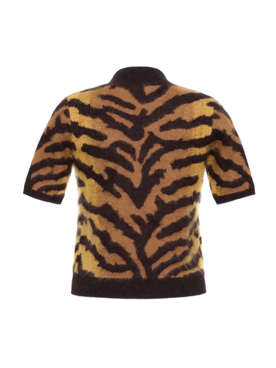 Adam Lippes Ari Tiger-Print Cashmere Top | Thumbnail 2 Adam Lippes Ari Tiger-Print Cashmere Top | Thumbnail 2
