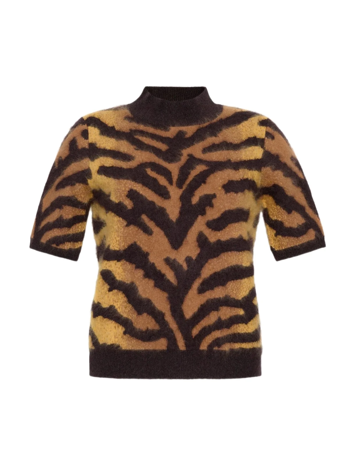 Adam Lippes Ari Tiger-Print Cashmere Top