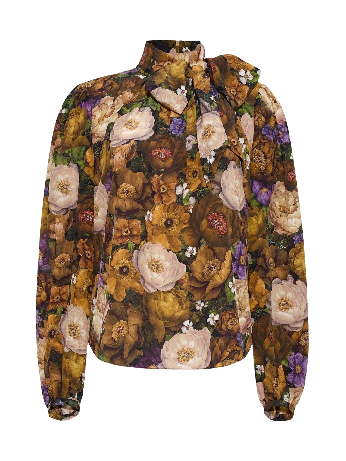 Adam Lippes Joan Floral Crêpe de Chine Top