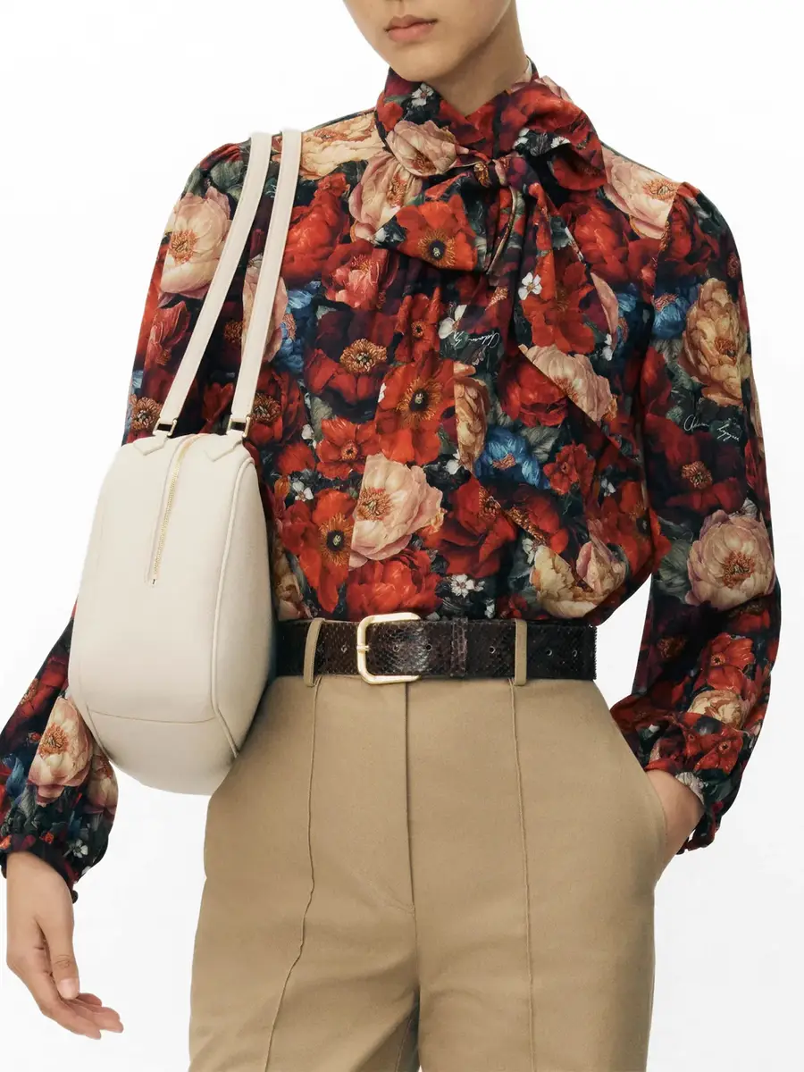 Adam Lippes Joan Floral Crêpe de Chine Top | Thumbnail 3 Adam Lippes Joan Floral Crêpe de Chine Top | Thumbnail 3