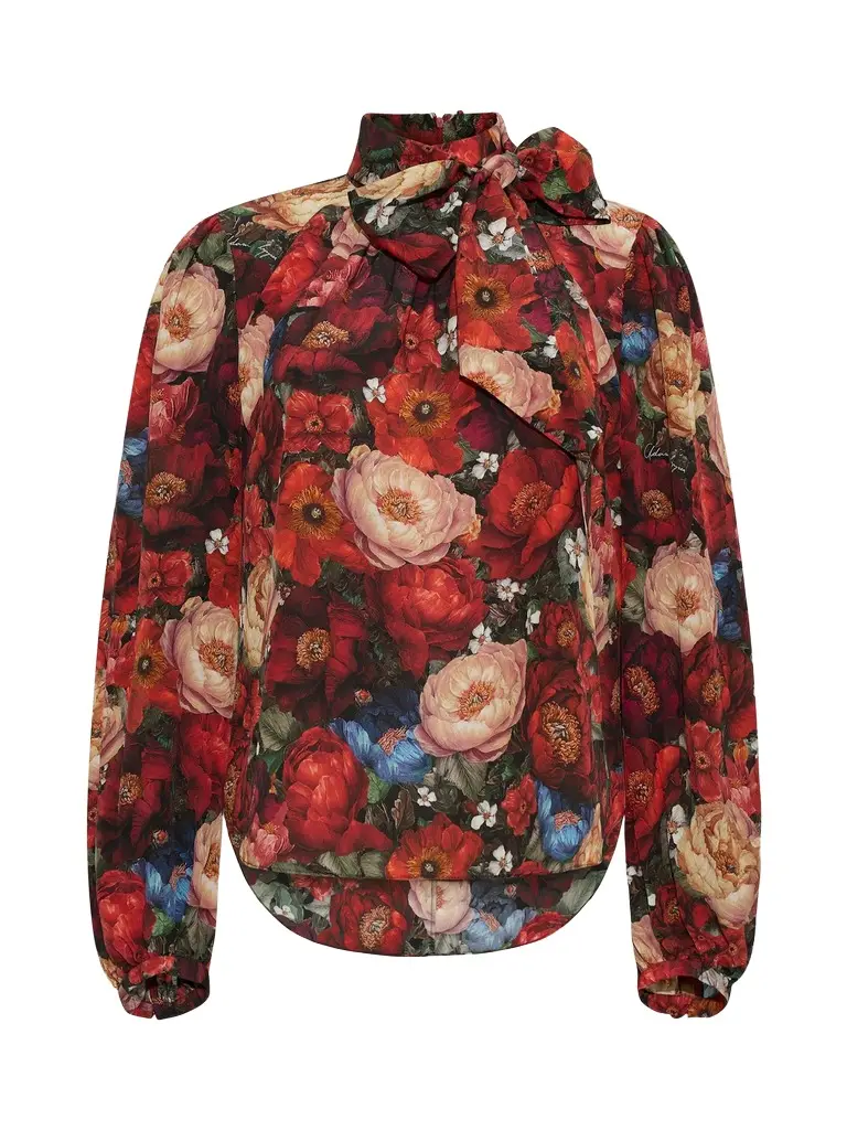 Adam Lippes Joan Floral Crêpe de Chine Top
