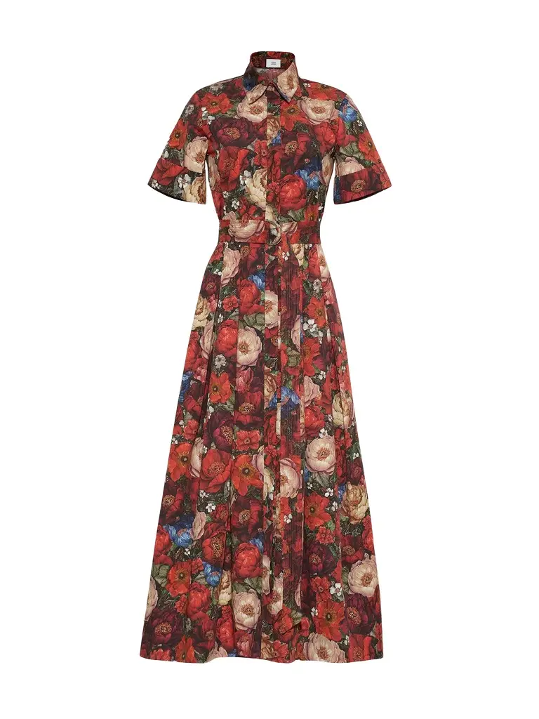 Adam Lippes Leighton Floral Cotton Shirtdress