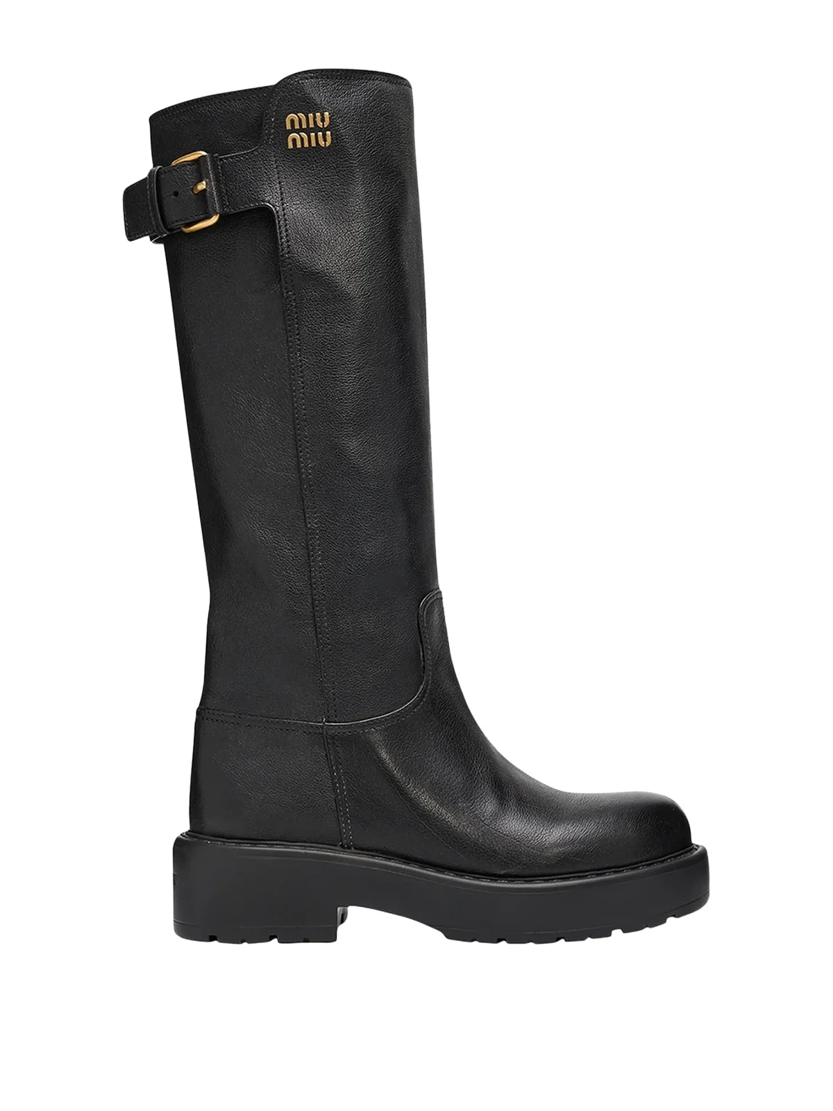 Miu Miu Lug-Sole Knee-High Boots