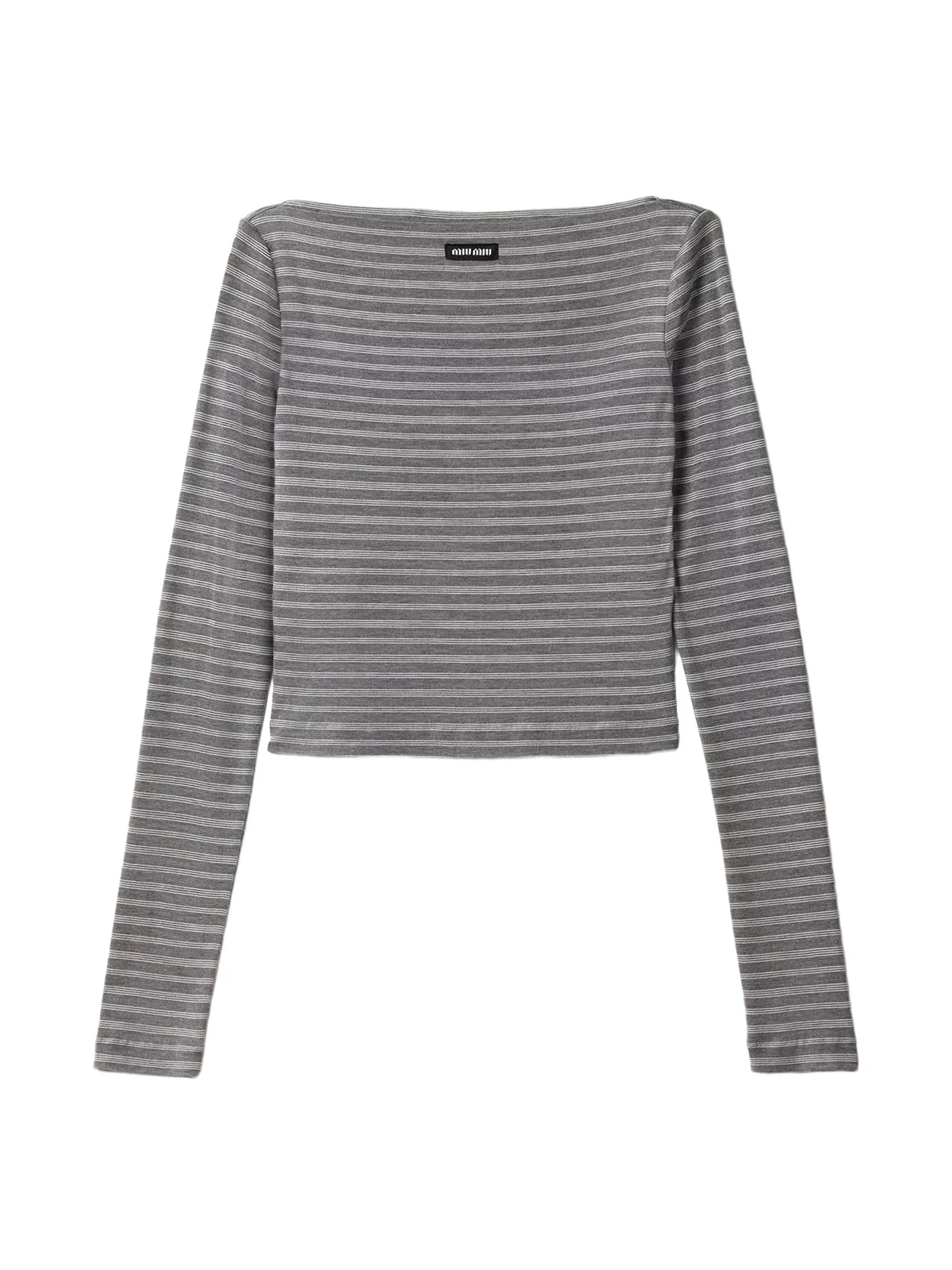 Miu Miu Striped Silk Jersey Top