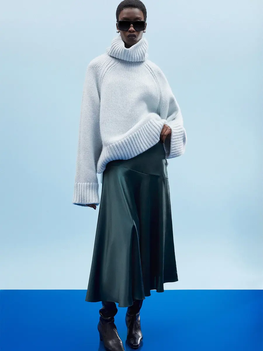 Adam Lippes Tess Silk Midi Skirt | Thumbnail 3 Adam Lippes Tess Silk Midi Skirt | Thumbnail 3