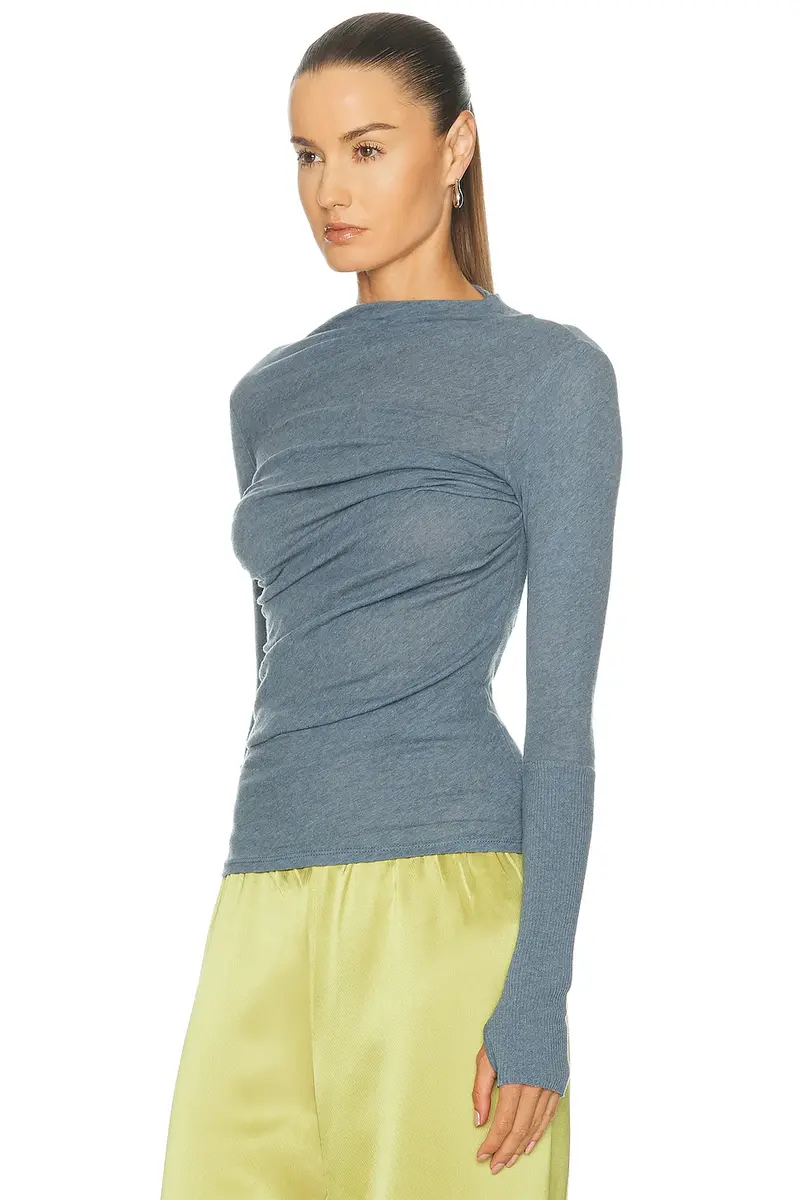 ENZA COSTA Cashmere Jersey Twist Top | Thumbnail 3