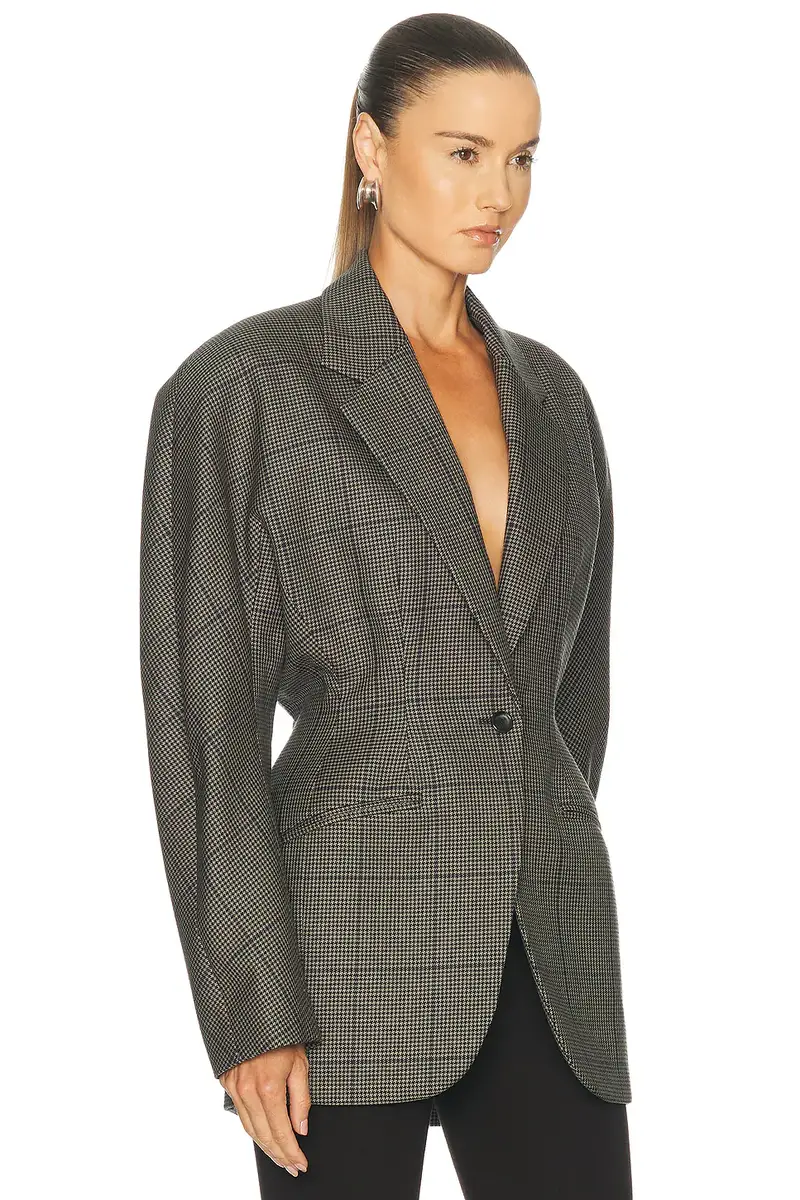 Mugler Grid Wool Jacket | Thumbnail 2 Mugler Grid Wool Jacket | Thumbnail 2