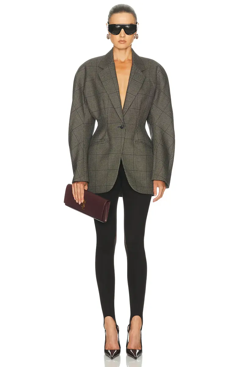 Mugler Grid Wool Jacket | Thumbnail 4 Mugler Grid Wool Jacket | Thumbnail 4