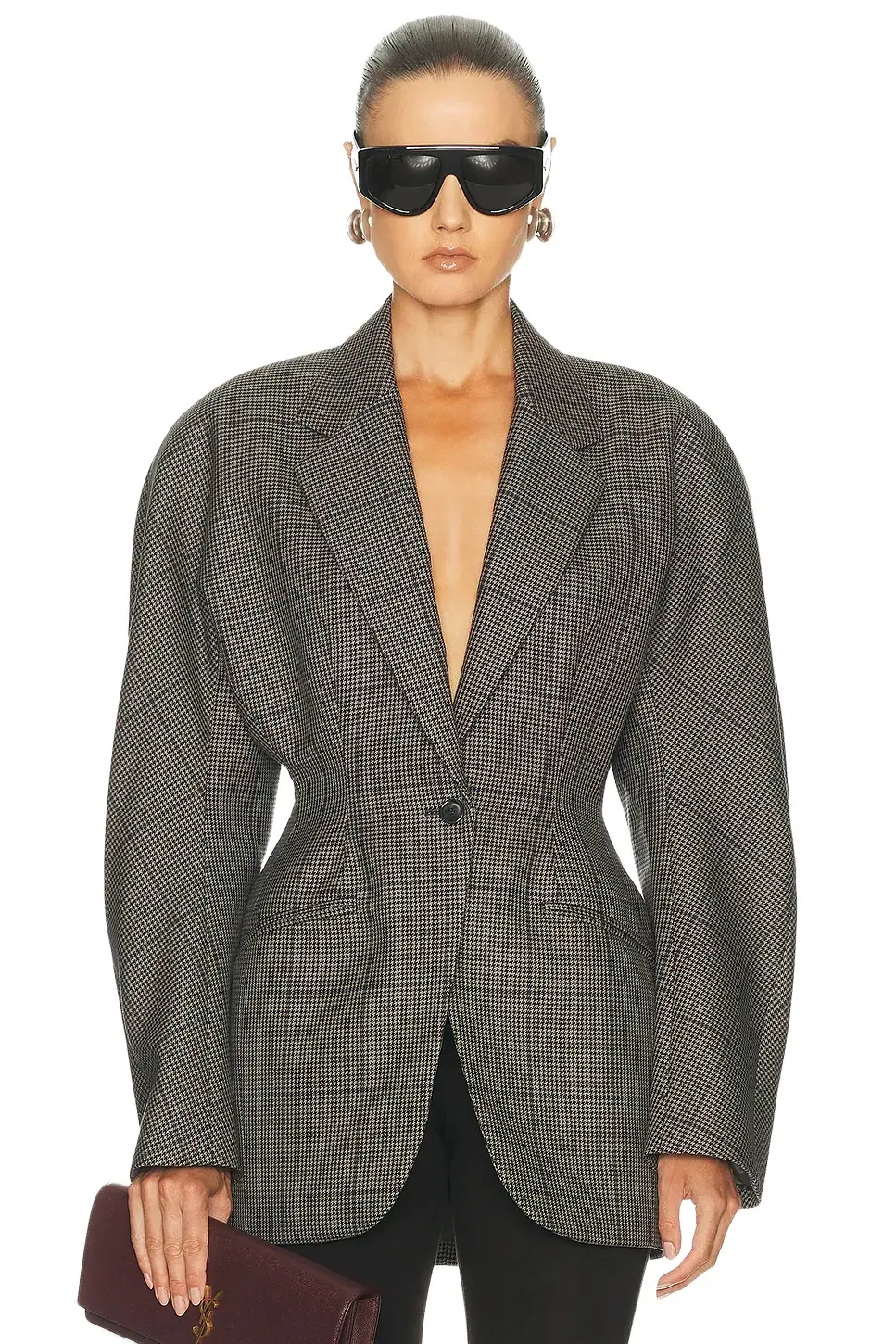Mugler Grid Wool Jacket