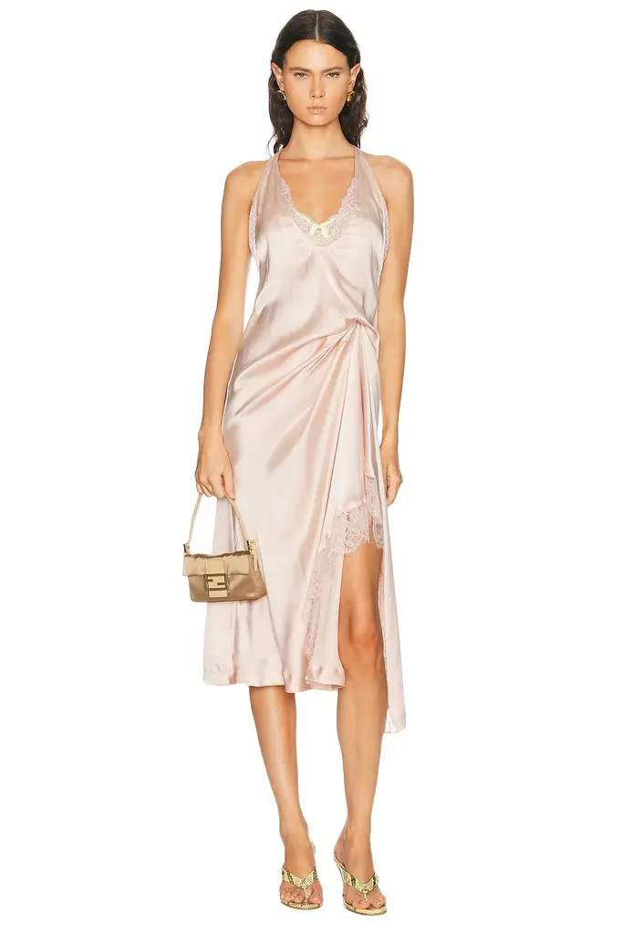 Maison Margiela Lace Slip Midi Dress