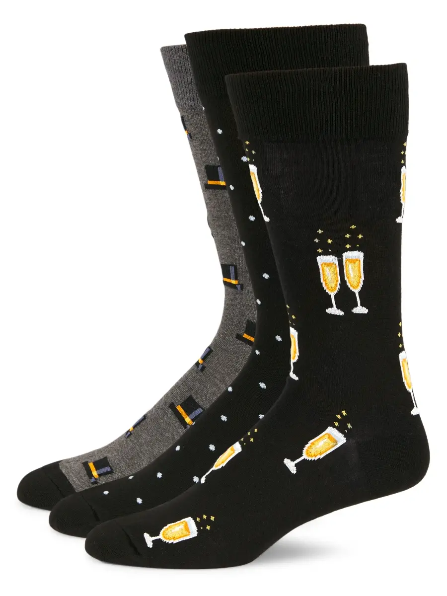 Men's Champagne Toast Sock Set 3-Pack Men's Champagne Toast Sock Set 3-Pack