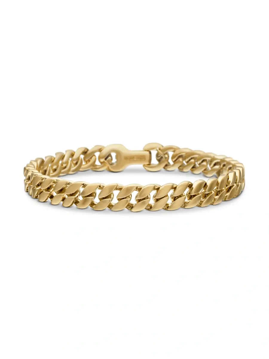 David Yurman Men's Curb Chain Bracelet in 18K Yellow Gold | Thumbnail 4 David Yurman Men's Curb Chain Bracelet in 18K Yellow Gold | Thumbnail 4