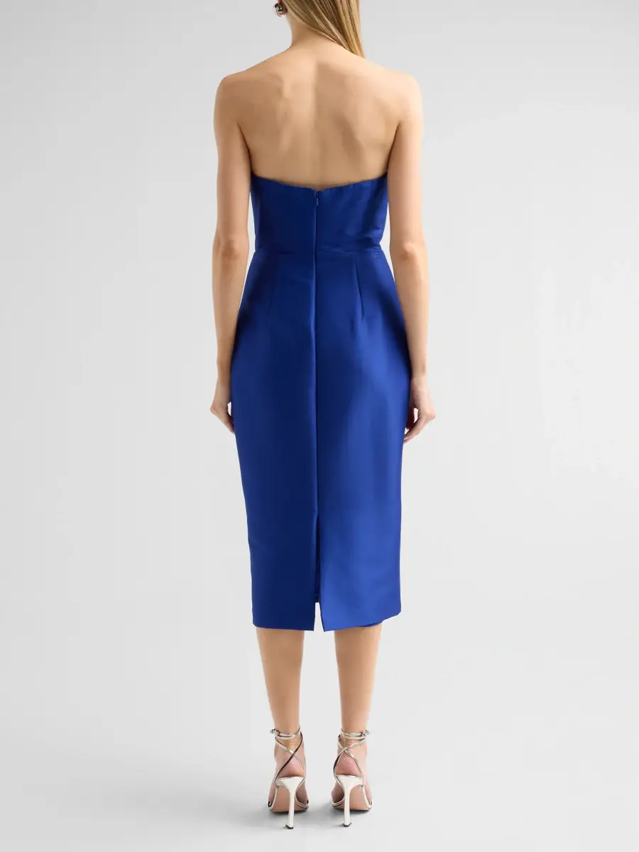 BADGLEY MISCHKA Women's Pleated Satin Cocktail Dress | Thumbnail 3