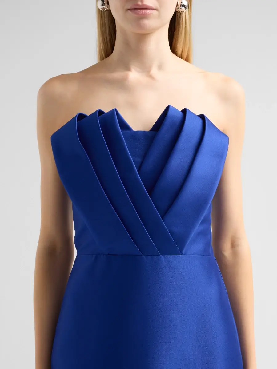 BADGLEY MISCHKA Women's Pleated Satin Cocktail Dress | Thumbnail 5