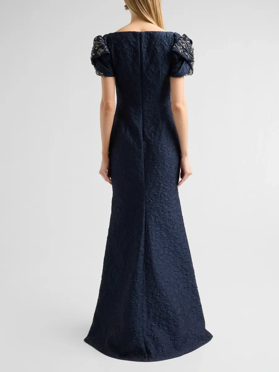 BADGLEY MISCHKA Women's Jacquard Sweetheart A-Line Gown | Thumbnail 3 BADGLEY MISCHKA Women's Jacquard Sweetheart A-Line Gown | Thumbnail 3