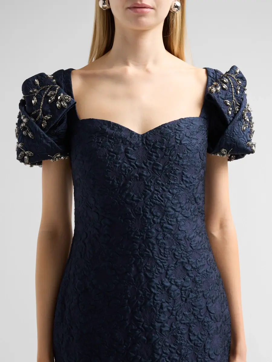 BADGLEY MISCHKA Women's Jacquard Sweetheart A-Line Gown | Thumbnail 5 BADGLEY MISCHKA Women's Jacquard Sweetheart A-Line Gown | Thumbnail 5