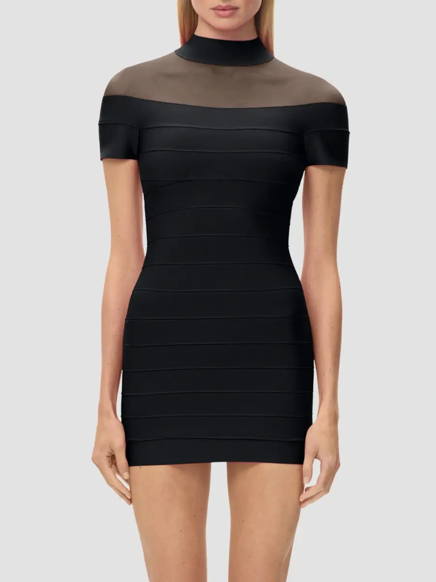 Hervé Léger Women's Bisous Bandage Mini Dress | Thumbnail 4 Hervé Léger Women's Bisous Bandage Mini Dress | Thumbnail 4