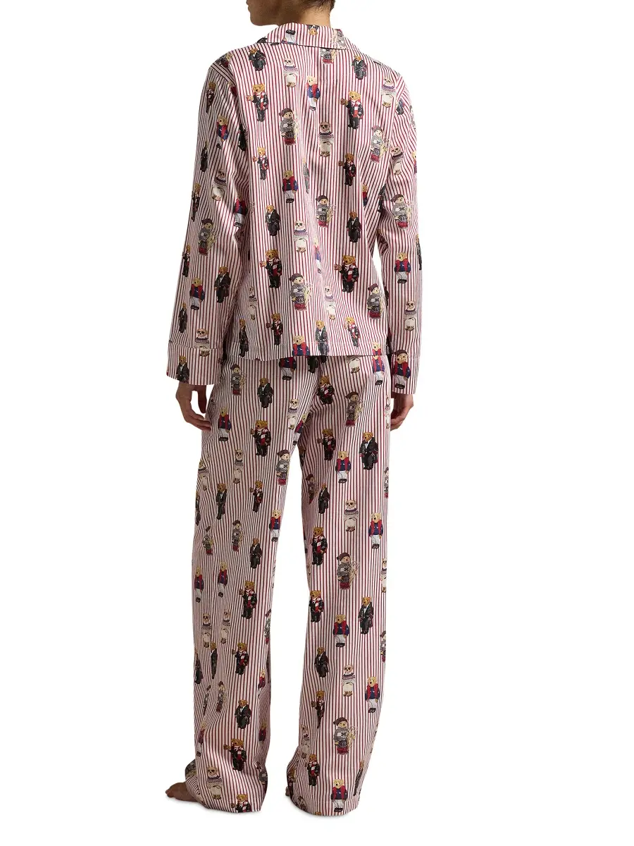 Polo Ralph Lauren Women's Madison Teddy Bear Stripe Pajama Set | Thumbnail 5 Polo Ralph Lauren Women's Madison Teddy Bear Stripe Pajama Set | Thumbnail 5