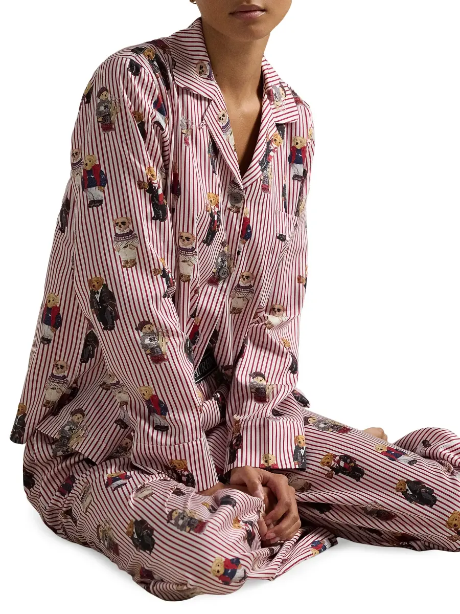 Polo Ralph Lauren Women's Madison Teddy Bear Stripe Pajama Set | Thumbnail 10 Polo Ralph Lauren Women's Madison Teddy Bear Stripe Pajama Set | Thumbnail 10