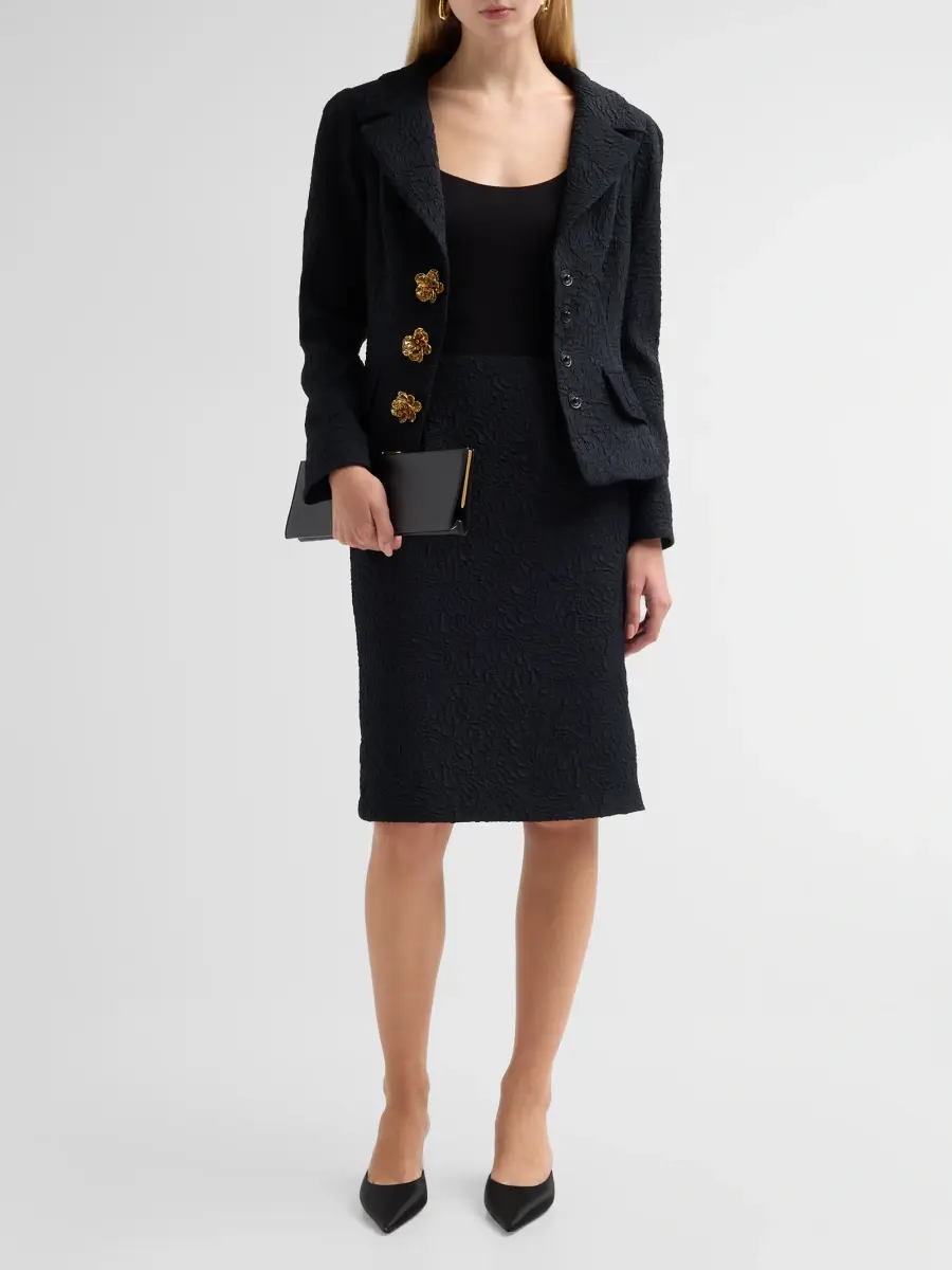Teri Jon by Rickie Freeman Women's Jacquard Knee-Length Skirt | Thumbnail 2 Teri Jon by Rickie Freeman Women's Jacquard Knee-Length Skirt | Thumbnail 2
