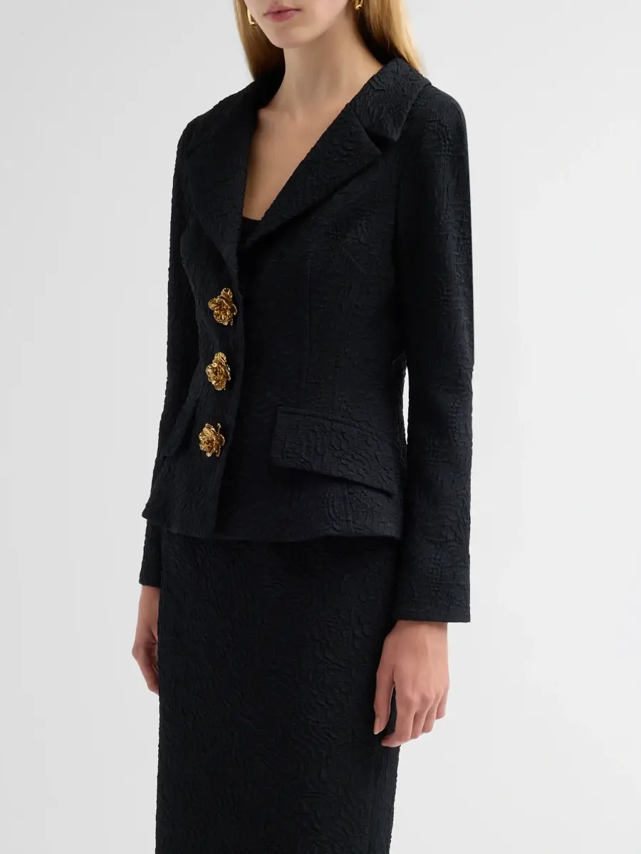 Teri Jon by Rickie Freeman Women's Notch Lapel Jacquard Jacket | Thumbnail 4 Teri Jon by Rickie Freeman Women's Notch Lapel Jacquard Jacket | Thumbnail 4