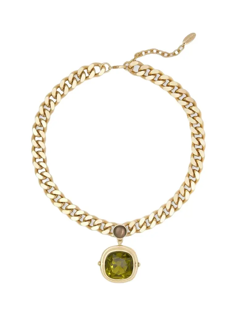 Ramy Brook Women's Siena Goldtone, Glass Crystal & Resin Cabochon Pendant Necklace