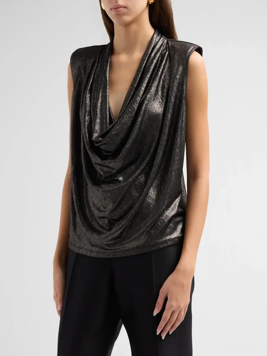 Ramy Brook Women's Camila Metallic Drape Top | Thumbnail 4 Ramy Brook Women's Camila Metallic Drape Top | Thumbnail 4