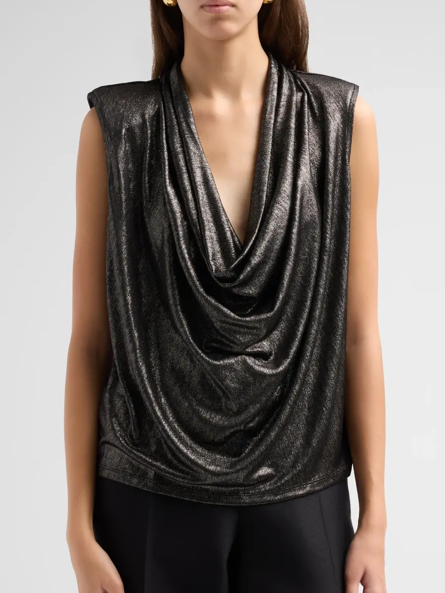 Ramy Brook Women's Camila Metallic Drape Top | Thumbnail 5 Ramy Brook Women's Camila Metallic Drape Top | Thumbnail 5