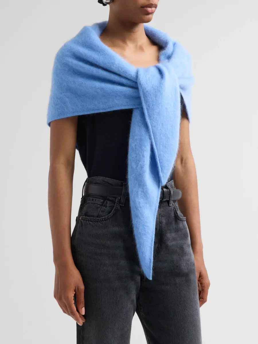 Lisa Yang Women's Brushed Cashmere Bandana Scarf | Thumbnail 3 Lisa Yang Women's Brushed Cashmere Bandana Scarf | Thumbnail 3